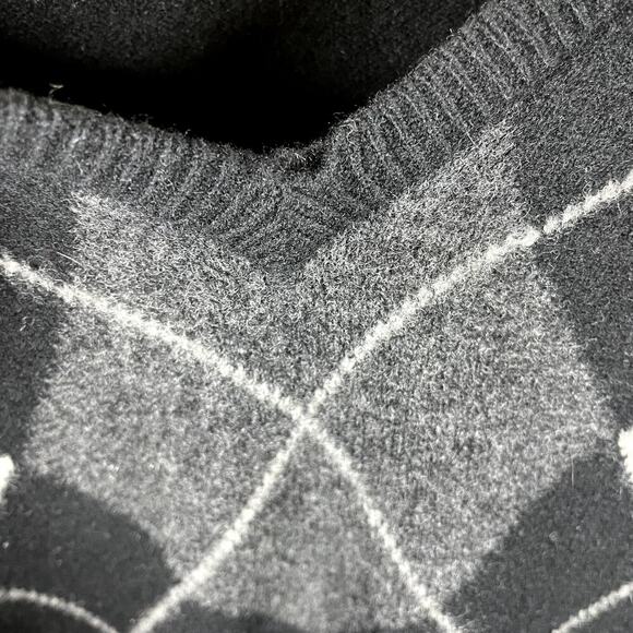 BULLOCK & JONES Men's 100% Scottish Lambswool Black Argyle Sweater XL Preppy - Picture 5 of 8